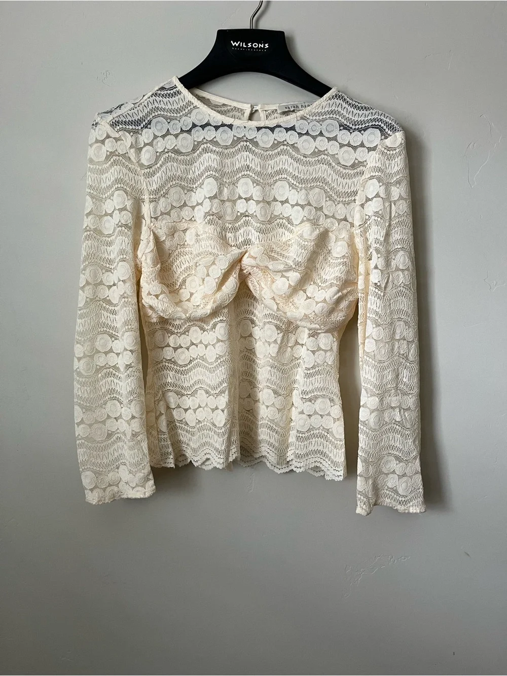 Anthropologie Sarah Hann Joslyn Cream Lace Top